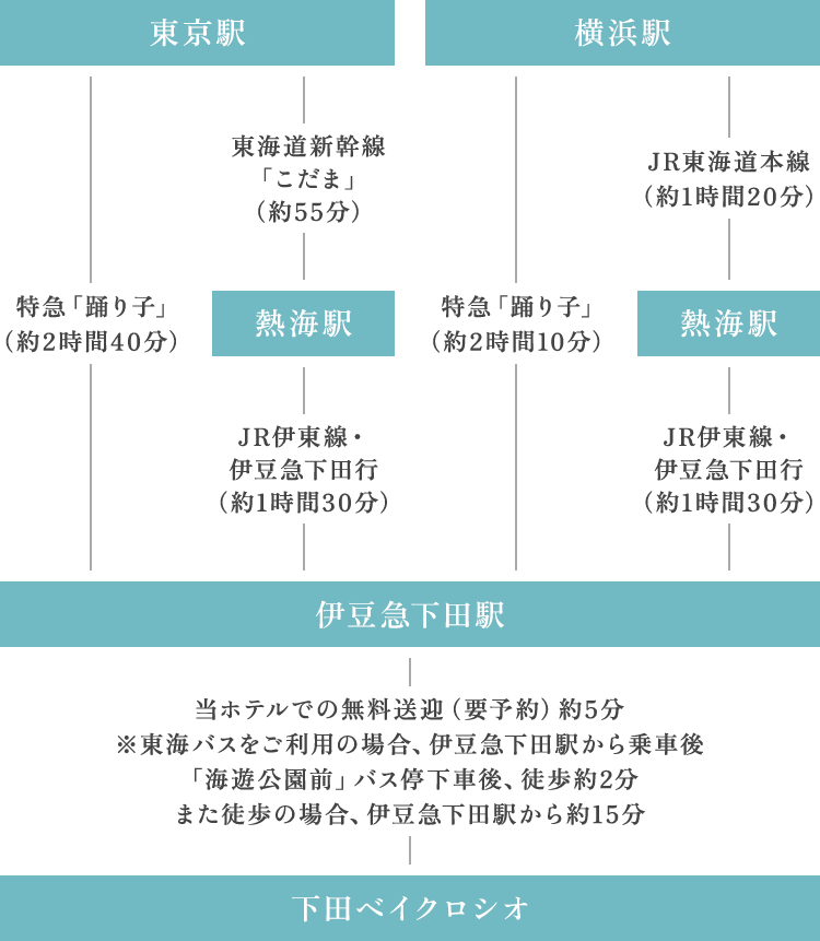 東京方面からお越しの場合